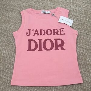 Dior Tank Top in Pink with Bold Print